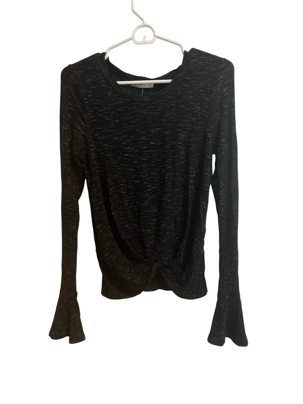 Le Lis Black Flare Sleeve Top